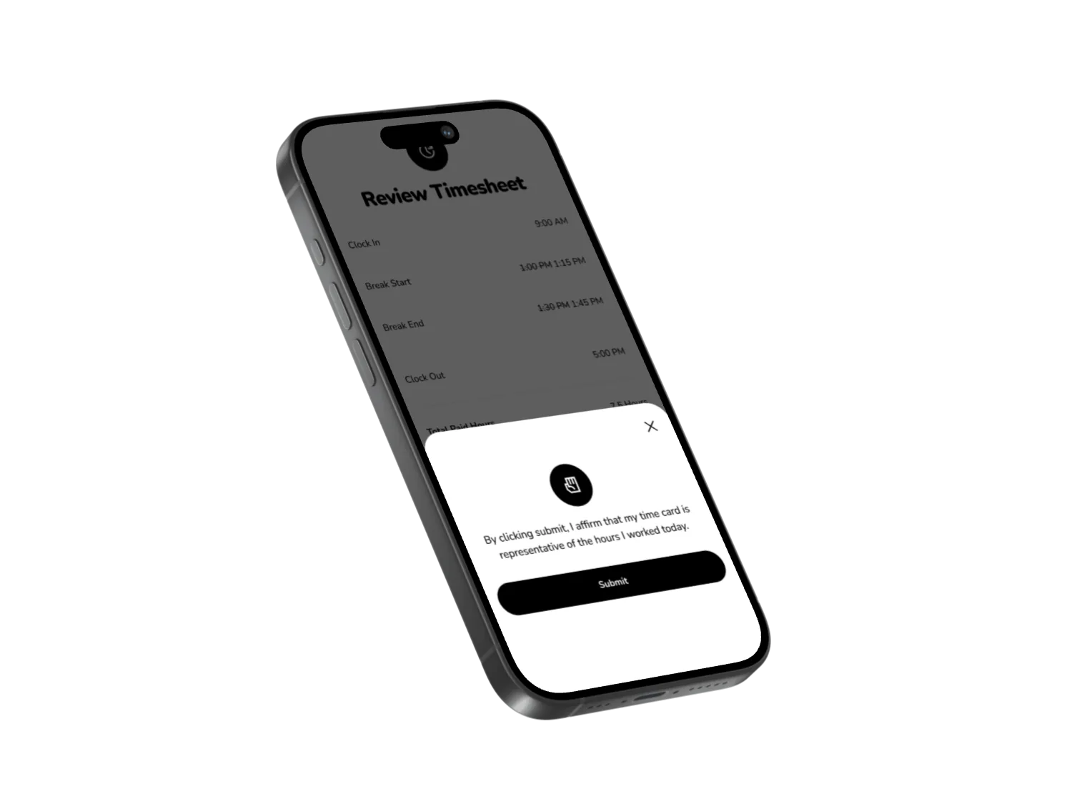 Kronto timesheet on iPhone